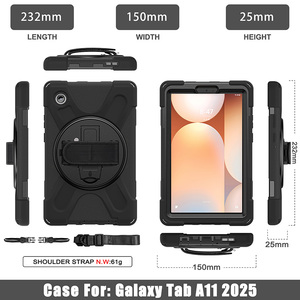 Funda Resistente a Impactos de Silicona con Correa de Mano y Soporte Giratorio Integrado para <span class=keywords><strong>Samsung</strong></span> Galaxy <span class=keywords><strong>Tab</strong></span> A11 8.7 Pulgadas 2025 X130 X135 - Product Image 3