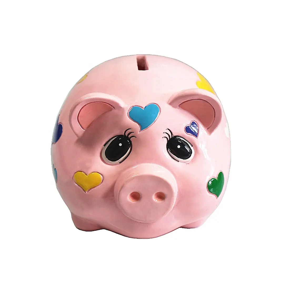 Piggy Bank for Girl Kids Resin Pink Coin Money Piggy Bank Christmas Birthday Gifts for Children