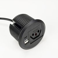 Prise de courant encastrée USB-C 65W 250V NBR 14136 pour bureau et poste de travail, vente en gros au Brésil