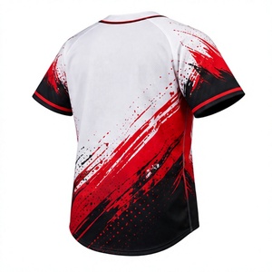 Maillot de baseball en gros par sublimation, vêtement de sport boutonné pour hommes et femmes, léger, respirant, entièrement imprimé, uniforme d'équipe pour le match - Product Image 3