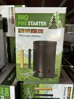 Allume-feu en métal pour barbecue avec poignée en bois sécurisée, outil portable pour grils et cuisson au feu de bois