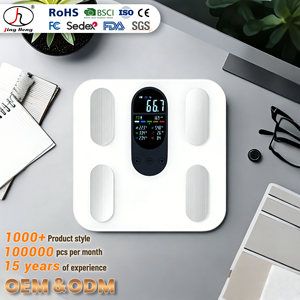 Balance de salle de bain numérique personnelle de conception originale <span class=keywords><strong>grand</strong></span> écran LED moniteur de fréquence cardiaque BMI de graisse corporelle de haute précision OEM/ODM - Product Image 1