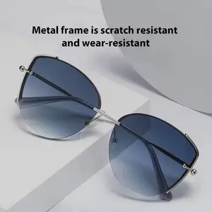 2024 Piloot Oversized Gradiënt Lenzen Nylon Gepolariseerde Tint Kleuren Zonnebril Groot Frame Zonnebril Voor Vrouwen