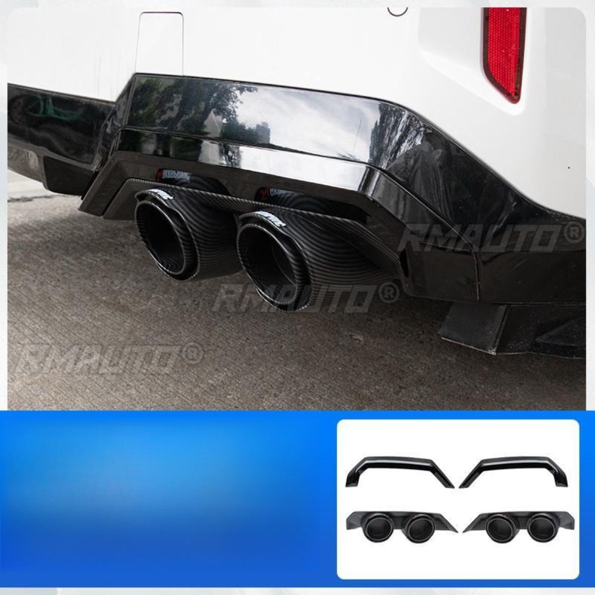 Tail Throat Carbon Look Rear Lip Trim Gloss Black