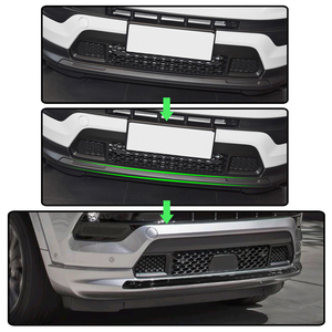 Accessori <span class=keywords><strong>Auto</strong></span> Esterni in ABS Nero Lucido Modanatura Griglia Paraurti Anteriore Labbro Splitter Spoiler Protezione Battitacco per Jeep Compass 2022 - Product Image 6