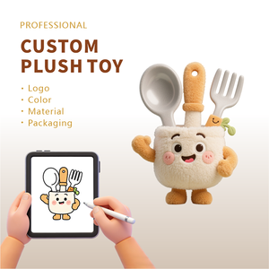 Giocattoli di <span class=keywords><strong>Peluche</strong></span> Personalizzati, Bambole Carine a Tema Cucina, Coltelli e Forchette Realizzati su Disegno, Produttore di Giocattoli di <span class=keywords><strong>Peluche</strong></span> - Product Image 1