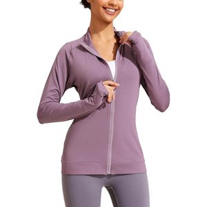 FOXA Women's Full Zip Athletic <b>Jacket</b> <b>Lightweight</b> Quick Dry <b>Running</b> Wear Slim Fit Thumb Holes Spring Sport Coat - Product Image 1
