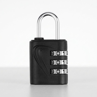 Cadenas compact à combinaison à 3 chiffres en alliage de zinc ABS avec revêtement plastique, serrure rectangulaire pour sac à dos