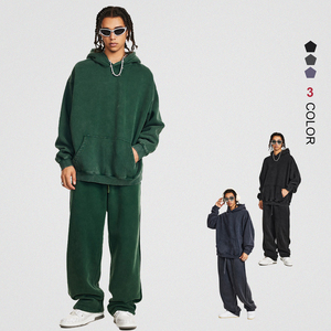 Hoodies Các Nhà Sản Xuất Cổ Điển Rửa Quá Khổ Hoodies Thiết Lập Unisex Sweatsuit Tùy Chỉnh Axit Rửa Hoodies Và Sweatpants Thiết Lập - Product Image 1