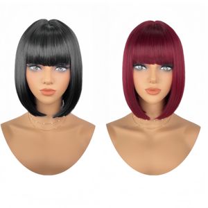 Parrucca Bob Corta Sintetica Naturale per Donna, Ideale per Feste, Halloween, Cosplay e Uso Quotidiano - Product Image 5