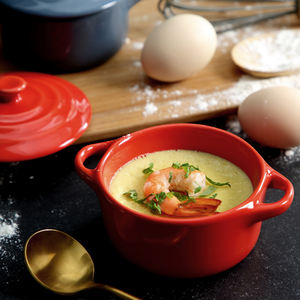 Ciotola per zuppa a doppio orecchio in porcellana stile nordico con coperchio ciotola per riso in ceramica per uso domestico forniture per stoviglie da forno - Product Image 4