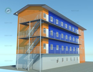 Personalizado Floorplan 4 pisos contenedor <span class=keywords><strong>Modular</strong></span> de la Universidad edificio trabajador campamento en el sitio en Benin - Product Image 1