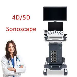 Sonoscape P15 4D 5D รถเข็นขาตั้งสีระบบอัลตราซาวด์ Doppler หัวใจใช้