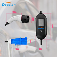 NOUVELLE STATION DE RECHARGE POUR VÉHICULES ÉLECTRIQUES DE TYPE 2 DE DOMICILE DE MARQUE DEEDIAN AVEC PRÉSENYTION UK PLUG, 3,5 KW, 16 A, COURANT RÉGLABLE, CERTIFIÉE CE ROHS, IP55, CÂBLE DE 5 M, PORTABLE