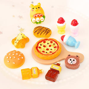 Little Bear Cake jamón Pizza pan sésamo hamburguesa batido de leche taza pan Flatback resina encantos para Slime funda móvil llavero DIY Cr - Product Image 2