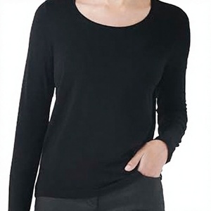 T-shirt noir en tricot uni pour femme Caroll Cute S3 - Product Image 1