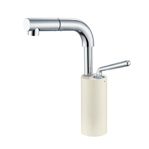 Pull Out Basin Faucet Single Handle Ceramic Valve Deck <b>Mounted</b> With <b>Spray</b> For Bathroom Sink - Product Image 2