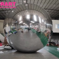 Boule miroir gonflable argentée pour activités de plein air