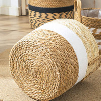 Panier à fleurs rustique de style américain, écologique, en cattail biodégradable, résistant à la corrosion, sur pied, robuste/durable