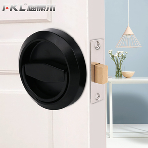 Serrure de porte dissimulée en acier inoxydable 304, noire, à anneau de traction interne simple face - Product Image 1