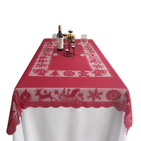 Nappe jetable rectangulaire recyclée en gros Couverture en plastique imprimée florale de Noël pour la maison pour la table de vacances