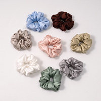 Prix de gros, MOQ 5, Chouchous pour cheveux 100% Soie de Mûrier Unisexe, Écologiques et Durables, Couleur Unie, 16/19/22/30mm 1/2/4/6/8cm