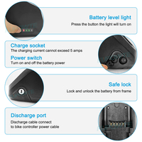 Batterie de vélo électrique Reention Polly DP-9 Shark Down Tube 36V 31.5Ah 48V 24.5Ah 52V 21Ah 60V 17.5Ah avec BMS 30A et chargeur 4A