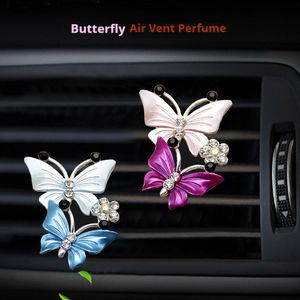 Diffuseur de parfum pour voiture en métal double papillon exquis, aromathérapie, fonctionnement sans électricité, garantie 5 ans - Product Image 4