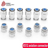 Connecteur d'aviation circulaire push-pull XS12, 2/3/4/5/6/7 broches, 250V 3A, prise de panneau métallique pour aviation