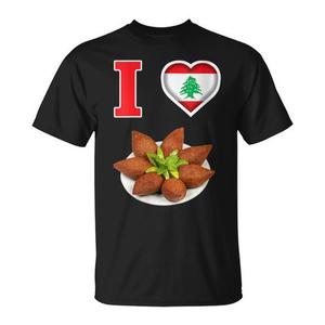 T-shirt « J'aime le Liban » avec drapeau et motifs culinaires pour les fans de la culture libanaise - Product Image 1