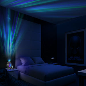 Réveil à bruit blanc avec affichage numérique de l'heure, projection LED de boule de plasma aurore à changement de couleur, contrôle manuel/télécommande, taille moyenne - Product Image 2