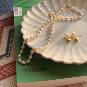 Collar Ajustable de Cuentas de Oro de 14k con Perla Natural de Agua Dulce, Estilo Retro y Delicado para Blogueros de Instagram - Product Image 3