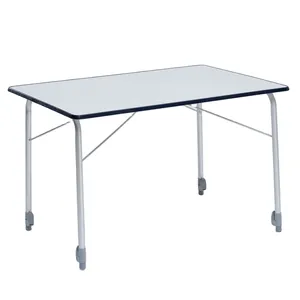 heavy duty metal folding camping table with height adjustable desk legs