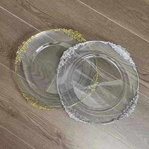Assiette Ronde Décorative Transparente Écologique avec Estampage à Chaud pour Mariage, Hôtel, Fête – Vaisselle et Assiettes - Product Image 2