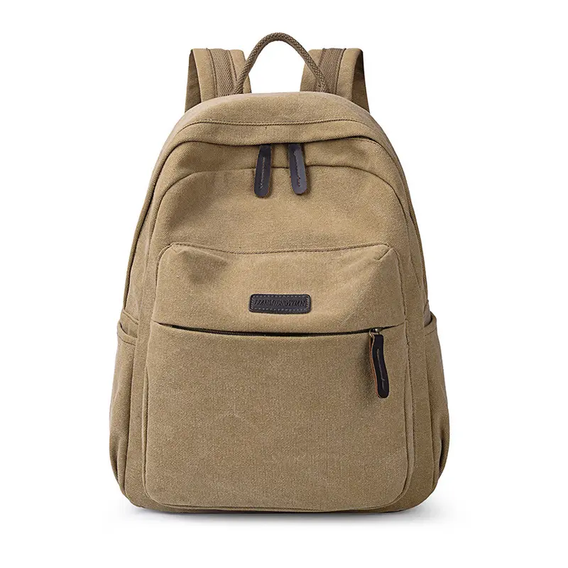 Fashion portable travel daypack unisex simple men outdoor casual school rucksack teen large canvas backpack