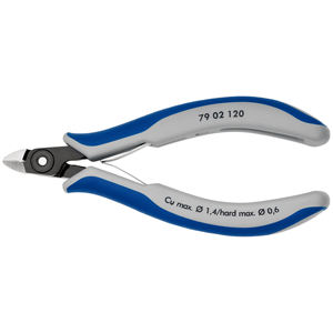 KNIPEX 79 02 120 Coupe-fil diagonale de précision pour électronique avec poignées multi-composants bruniées 120 mm - Product Image 1