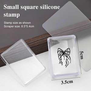 Tampon à ongles en silicone français avec couvercle Tampon à ongles essuyable à l'alcool Outil d'impression à tête transparente - Product Image 6