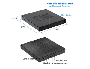 Unidad óptica externa USB3.0 tipo C <span class=keywords><strong>DVD</strong></span> CD Burner Drive Writer Plug and Play con lector de tarjetas TF SD para Macbook Laptop Desktop - Product Image 6