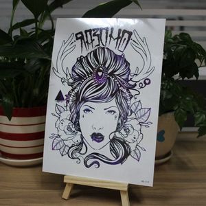 Feuille d'autocollants <span class=keywords><strong>de</strong></span> <span class=keywords><strong>tatouage</strong></span> temporaire sexy pour femmes, conception personnalisée, non toxique, avec bras entier et dos - Product Image 4