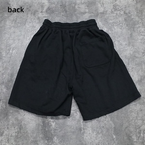 Custom Men's Custom Embroidery Cotton Shorts Solid Color Distressed Washed Casual Breathable Ripped Design - Product Image 3