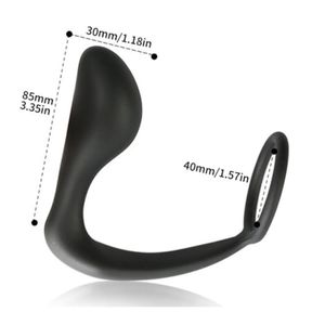 Plug anal en silicone unisexe avec anneau Stimulateur de jouets sexuels adapté aux débutants pour le <span class=keywords><strong>plaisir</strong></span> de massage de la prostate pour les couples - Product Image 2