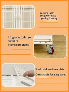 Cages d'isolement et d'élevage pour chiens et chats en fer forgé avec plateau sanitaire, installation facile, pour usage domestique en intérieur - Product Image 3