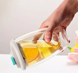 Vaso de Vidrio Transparente al por Mayor con Tapa de Gel de Sílice para Té, Café, Leche o Bebidas, Utensilios de Cocina - Product Image 3