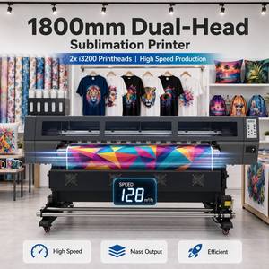 Wide Format 1.8m Dual Head Dye Sublimation Printer I3200 Printheads Textile Inkjet Transfer <b>Machine</b> for Fabric Production - Product Image 1