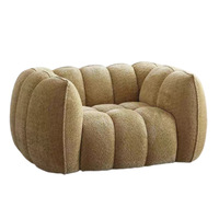 Retro Nostalgie Armloses Kürbis-Sofa aus Samt, einsitzig, L-förmig, ohne Gestell, einteilig geformt, aus hochdichtem Schaumstoff