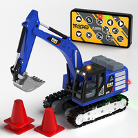 Mini-excavatrice RC en alliage JHD HG301, modèle de simulation électrique avec système sonore et lumineux, jouet télécommandé pour enfants, cadeau