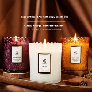 Vaso de cristal hecho a mano de cera de soja para aromaterapia al por mayor, accesorios para velas de aromaterapia, jarrón cilíndrico con fragancia para el hogar - Product Image 2