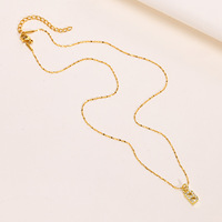 Collar de Joyería de Moda con Colgante de Letras Iniciales del Alfabeto Personalizado de Acero Inoxidable Único, con Circonita, Antideslustre, para Mujer, 2024
