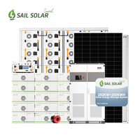 Système d'énergie solaire Sail Solar 150 kW 200 kW 250 kW avec système de stockage d'énergie pour usage commercial et domestique avec onduleur Megerevo