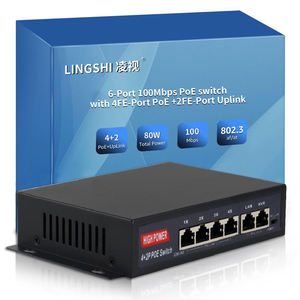 Poe Switch 4 Port 100Mbps Poe + 2 Port Uplink Unmanaged Poe Switch Voor Ip Camera & Interne Voeding Uit Te Breiden Tot 250M - Product Image 2